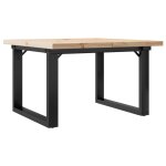 Vidaxl table basse cadre en o 70x70x40, 5cm bois de pin massif et acier