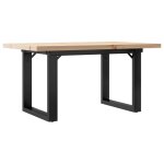 Vidaxl table basse cadre en o 80x50x40, 5cm bois de pin massif et acier