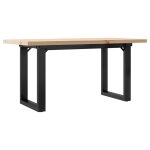 Vidaxl table basse cadre en o 90x40x45, 5cm bois de pin massif et acier