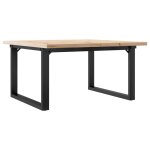 Vidaxl table basse cadre en o 90x90x45, 5cm bois de pin massif et acier