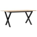 Vidaxl table basse cadre en x 100x50x45 cm bois de pin massif et acier