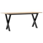 Vidaxl table basse cadre en x 110x40x45 cm bois de pin massif et acier