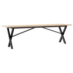 Vidaxl table basse cadre en x 160x40x45 cm bois de pin massif et acier