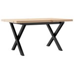 Vidaxl table basse cadre en x 80x50x40, 5cm bois de pin massif et acier