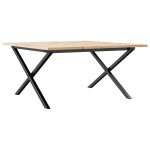 Vidaxl table basse cadre en x 80x80x45 cm bois de pin massif et acier