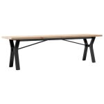 Vidaxl table basse cadre en y 160x40x45, 5 cm bois de pin massif acier