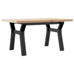 Vidaxl table basse cadre en y 80x50x40, 5cm bois de pin massif et acier