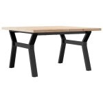 Vidaxl table basse cadre en y 80x80x45, 5cm bois de pin massif et acier Vidaxl table basse cadre en y 80x80x45, 5cm bois de pin massif et acier
