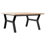 Vidaxl table basse cadre en y 90x90x45, 5cm bois de pin massif et acier