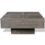 Vidaxl table basse carr�e marron fonc� bois massif de manguier