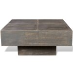 Vidaxl table basse carre marron fonc bois massif de manguier