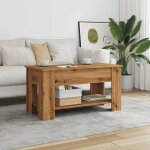 Vidaxl table basse ch�ne artisanal 101x49x52 cm bois d'ing�nierie