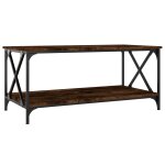 Vidaxl table basse chêne fumé 100x50x45 cm bois d'ingénierie et fer Vidaxl table basse chêne fumé 100x50x45 cm bois d'ingénierie et fer
