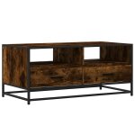 Vidaxl table basse chêne fumé 100x50x45 cm bois d'ingénierie et métal Vidaxl table basse chêne fumé 100x50x45 cm bois d'ingénierie et métal
