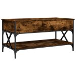 Vidaxl table basse chêne fumé 100x50x50 cm bois d'ingénierie et métal Vidaxl table basse chêne fumé 100x50x50 cm bois d'ingénierie et métal