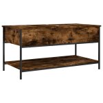 Vidaxl table basse ch�ne fum� 100x50x50 cm bois d'ing�nierie et m�tal