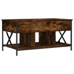 Vidaxl table basse chêne fumé 100x55x50 cm bois d'ingénierie et métal Vidaxl table basse chêne fumé 100x55x50 cm bois d'ingénierie et métal