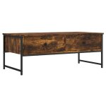 Vidaxl table basse ch�ne fum� 101x49x39, 5 cm bois d'ing�nierie