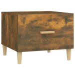 Vidaxl table basse ch�ne fum� 50x50x40 cm bois d'ing�nierie
