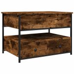Vidaxl table basse chêne fumé 70x50x50 cm bois d'ingénierie et métal Vidaxl table basse chêne fumé 70x50x50 cm bois d'ingénierie et métal