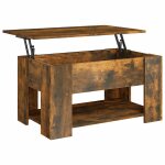 Vidaxl table basse ch�ne fum� 79x49x41 cm bois d'ing�nierie