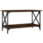 Vidaxl table basse chêne fumé 80x45x45 cm bois d'ingénierie et fer Vidaxl table basse chêne fumé 80x45x45 cm bois d'ingénierie et fer