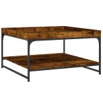 Vidaxl table basse chêne fumé 80x80x45 cm bois d'ingénierie et fer Vidaxl table basse chêne fumé 80x80x45 cm bois d'ingénierie et fer