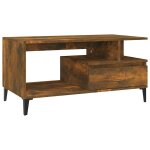 Vidaxl table basse ch�ne fum� 90x49x45 cm bois d'ing�nierie
