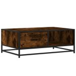 Vidaxl table basse chêne fumé 90x57x35 cm bois d'ingénierie et métal Vidaxl table basse chêne fumé 90x57x35 cm bois d'ingénierie et métal