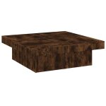 Vidaxl table basse ch�ne fum� 90x90x28 cm bois d'ing�nierie