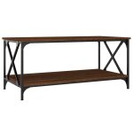 Vidaxl table basse ch�ne marron 100x50x45 cm bois d'ing�nierie et fer