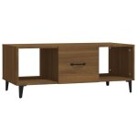 Vidaxl table basse ch�ne marron 102x50x40 cm bois d'ing�nierie