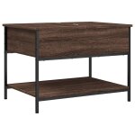 Vidaxl table basse ch�ne marron 70x50x50 cm bois d'ing�nierie et m�tal