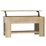 Vidaxl table basse ch�ne sonoma 101x49x52 cm bois d'ing�nierie