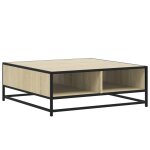 Vidaxl table basse ch�ne sonoma 80x80x30 cm bois d'ing�nierie et m�tal