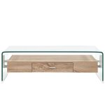 Vidaxl table basse clair 98x45x31 cm verre tremp
