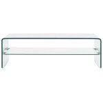 Vidaxl table basse clair 98x45x31 cm verre tremp