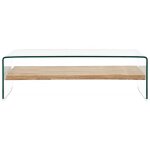 Vidaxl table basse clair 98x45x31 cm verre tremp�