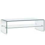 Vidaxl table basse clair 98x45x31 cm verre trempé Vidaxl table basse clair 98x45x31 cm verre trempé