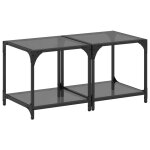 Vidaxl tables basses avec dessus en verre noir 2 pcs 40x40x40 cm acier