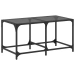 Vidaxl table basse avec dessus en verre noir 78, 5x40x40 cm acier