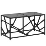 Vidaxl table basse avec dessus en verre noir 78, 5x40x41 cm acier