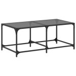 Vidaxl table basse avec dessus en verre noir 98, 5x50x40 cm acier