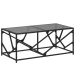 Vidaxl table basse avec dessus en verre noir 98, 5x50x41 cm acier