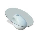 Vidaxl table basse avec dessus de table en verre ovale blanc brillant