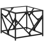 Vidaxl table basse avec dessus en verre transparent 50x50x41 cm acier