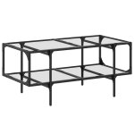Vidaxl table basse avec dessus en verre transparent 98, 5x50x45cm acier Vidaxl table basse avec dessus en verre transparent 98, 5x50x45cm acier