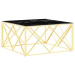 Vidaxl table basse doré 80x80x40 cm acier inoxydable et verre Vidaxl table basse doré 80x80x40 cm acier inoxydable et verre
