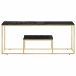 Vidaxl table basse dor� acier inoxydable et verre tremp�