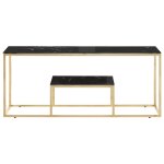 Vidaxl table basse dor acier inoxydable et verre tremp